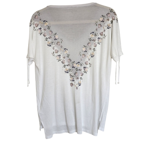 All Saints Cream Embellished Short Sleeve Relaxed Blouse Size S - Picture 4 of 14